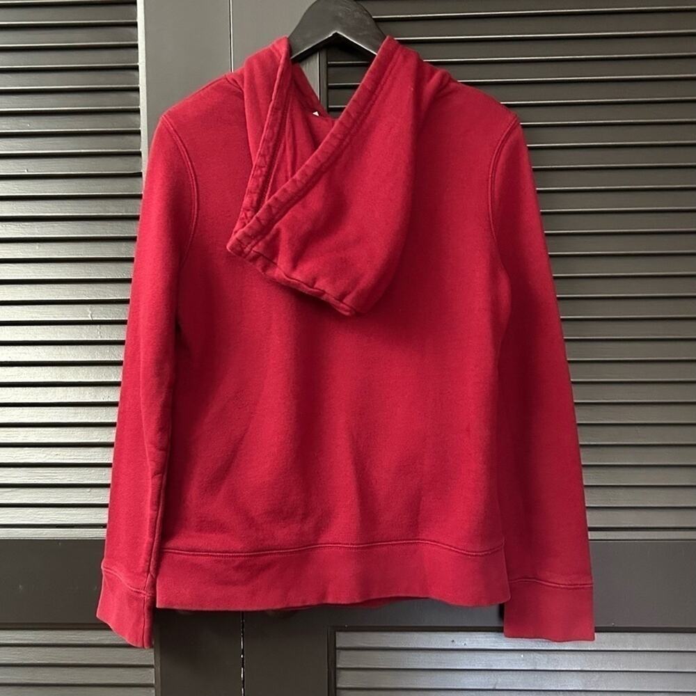 Adidas Trefoil Hoodie with Kangaroo Pocket, Shadow Red, Size XS - Picture 11 of 16
